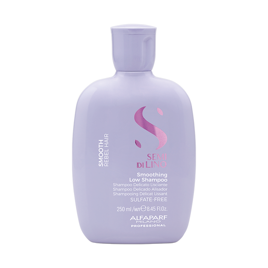 Shampoo Alfaparf Semi di Lino Smoothing Low profesional 250ml sin sulfatos para cabello rizado